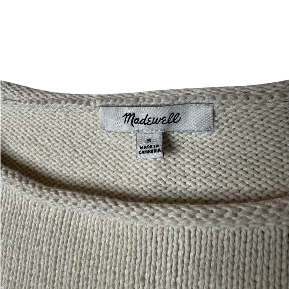 Madewell Cream and Black Striped Crewneck Sweater - Picture 9 of 12